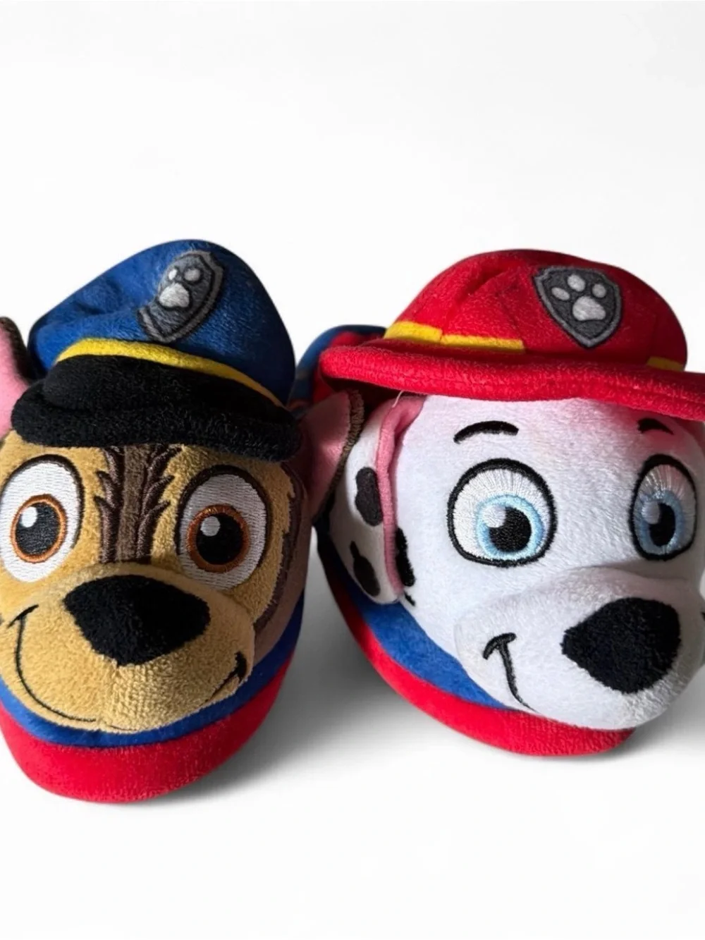 Paw Patrol Plush Kids Slippers - Chase (Blue) & Marshall (Red)